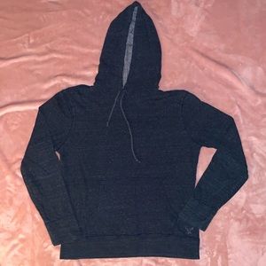 American Eagle Men’s Dark Blue Hooded Long Sleeve Shirt Sz M 🦅